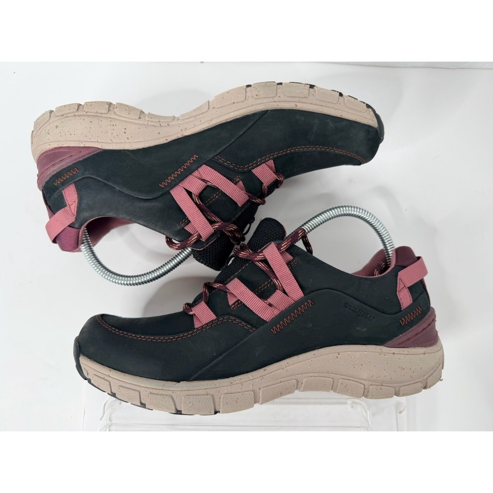 Clarks Wave Walk Waterproof Hiking Shoes Black Pink Nubuck Sneakers 261685834070